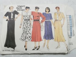1534 VOGUE SHORT - LONG SLEEVE PULLOVER DRESS LENGTHS PATTERN 8-12; 14-18 choice  UNCUT